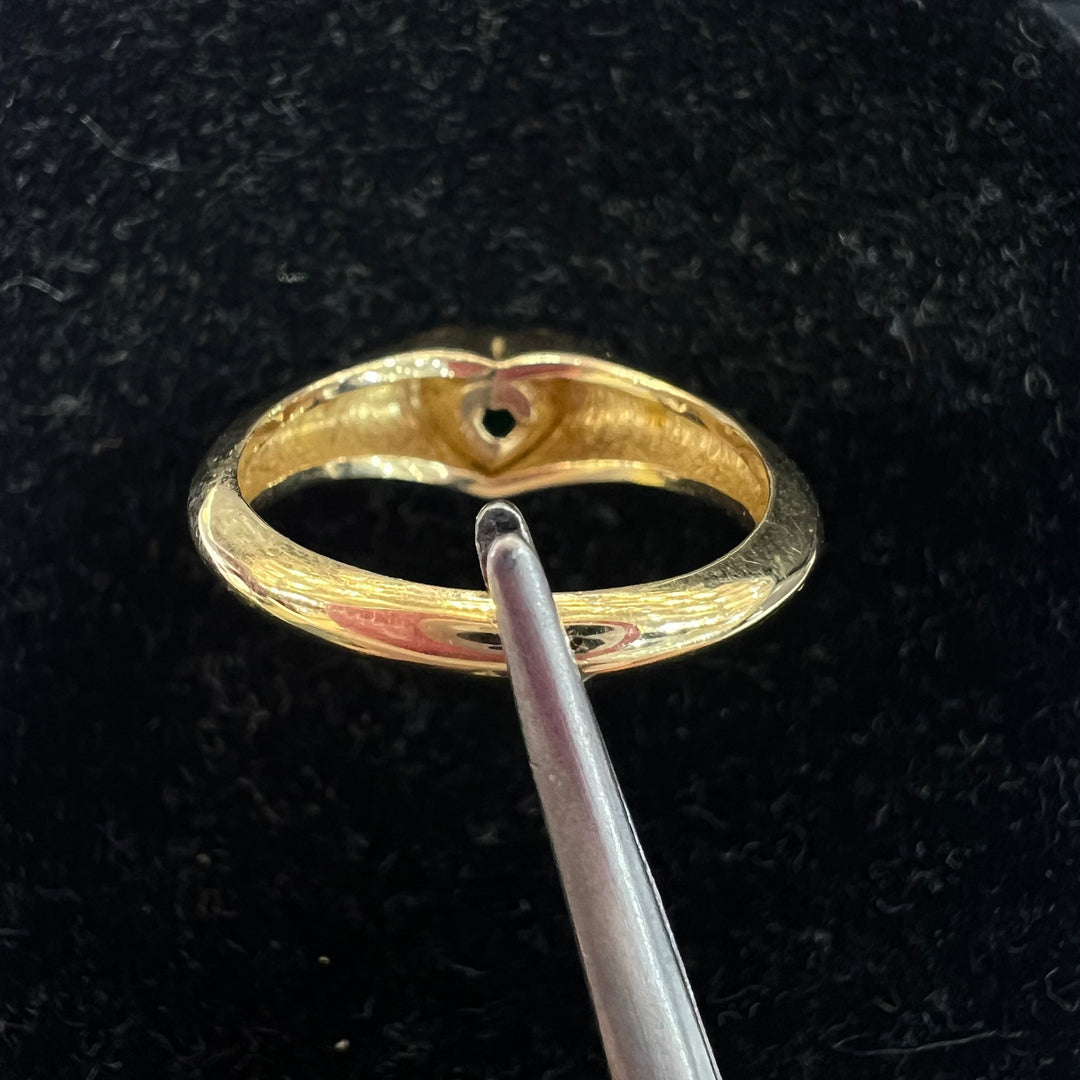 Green Heart Signet Ring (CZ)