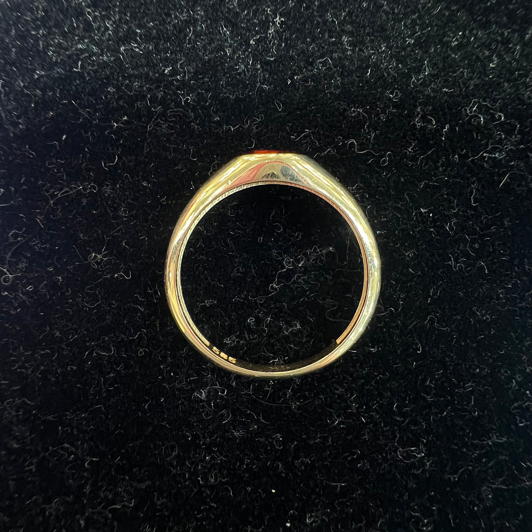 Oval Garnet Signet Ring (CZ)