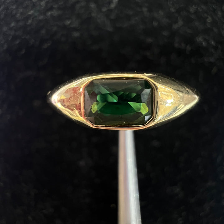 Emerald Cushion Signet Ring (CZ)