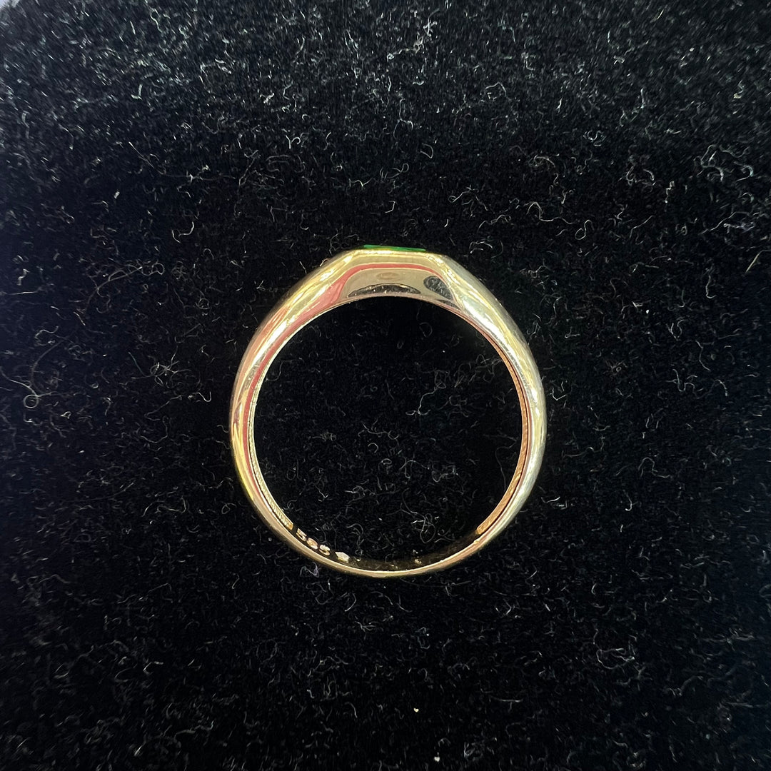 Emerald Cushion Signet Ring (CZ)