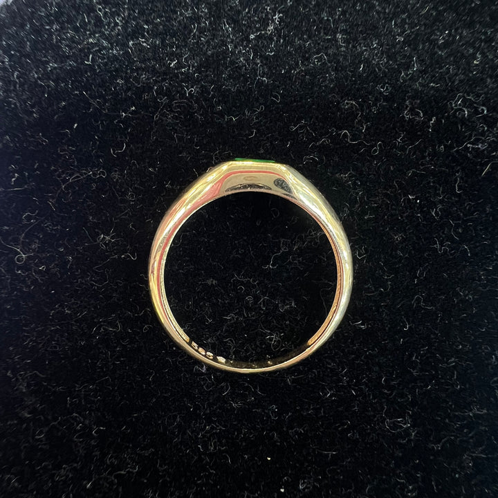 Emerald Cushion Signet Ring (CZ)