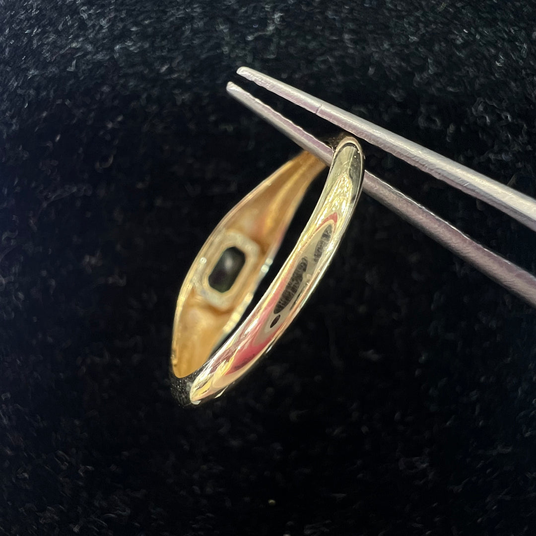 Emerald Cushion Signet Ring (CZ)