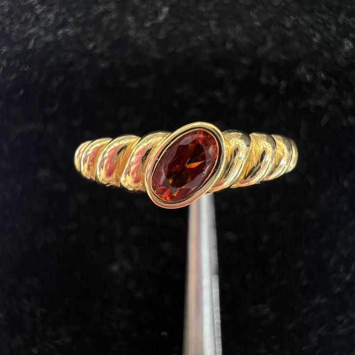 Garnet Shrimp Ring (CZ)