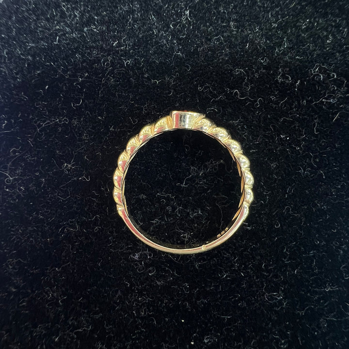 Garnet Shrimp Ring (CZ)