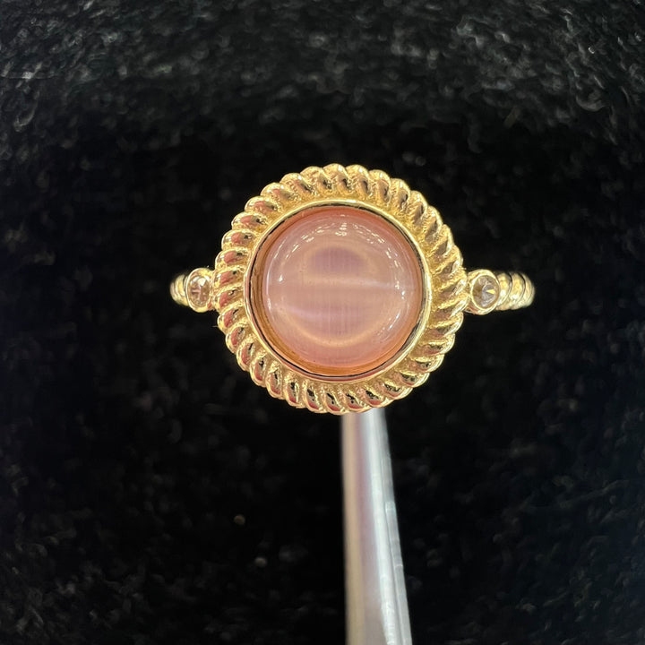 Vintage Style Pink Ring (CZ)