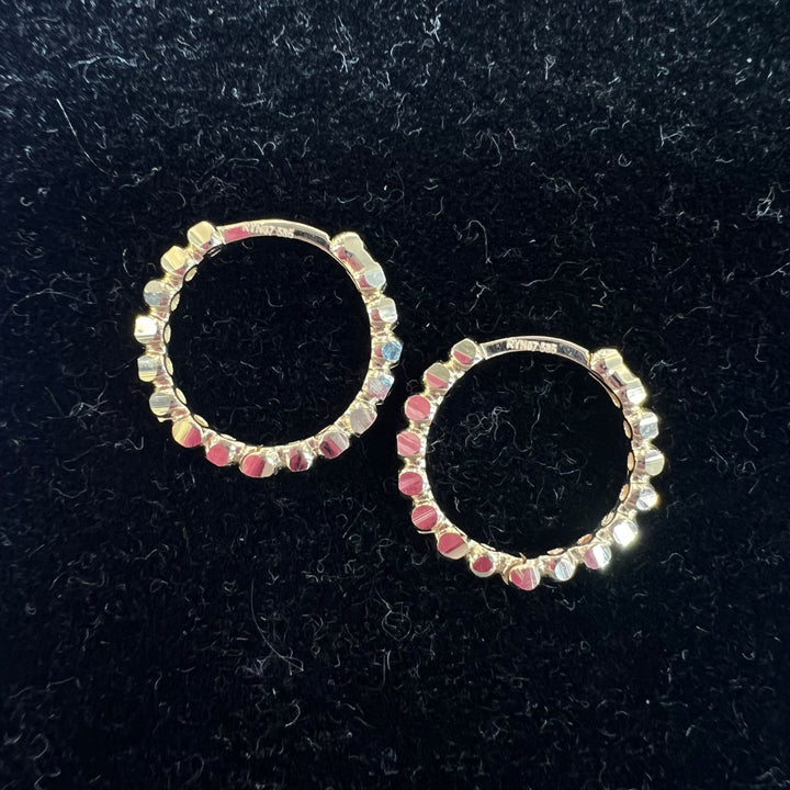 Mini Diamond Cut Ball Huggies