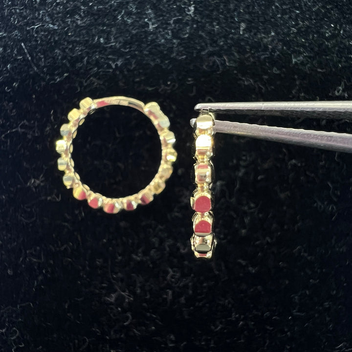 Mini Diamond Cut Ball Huggies