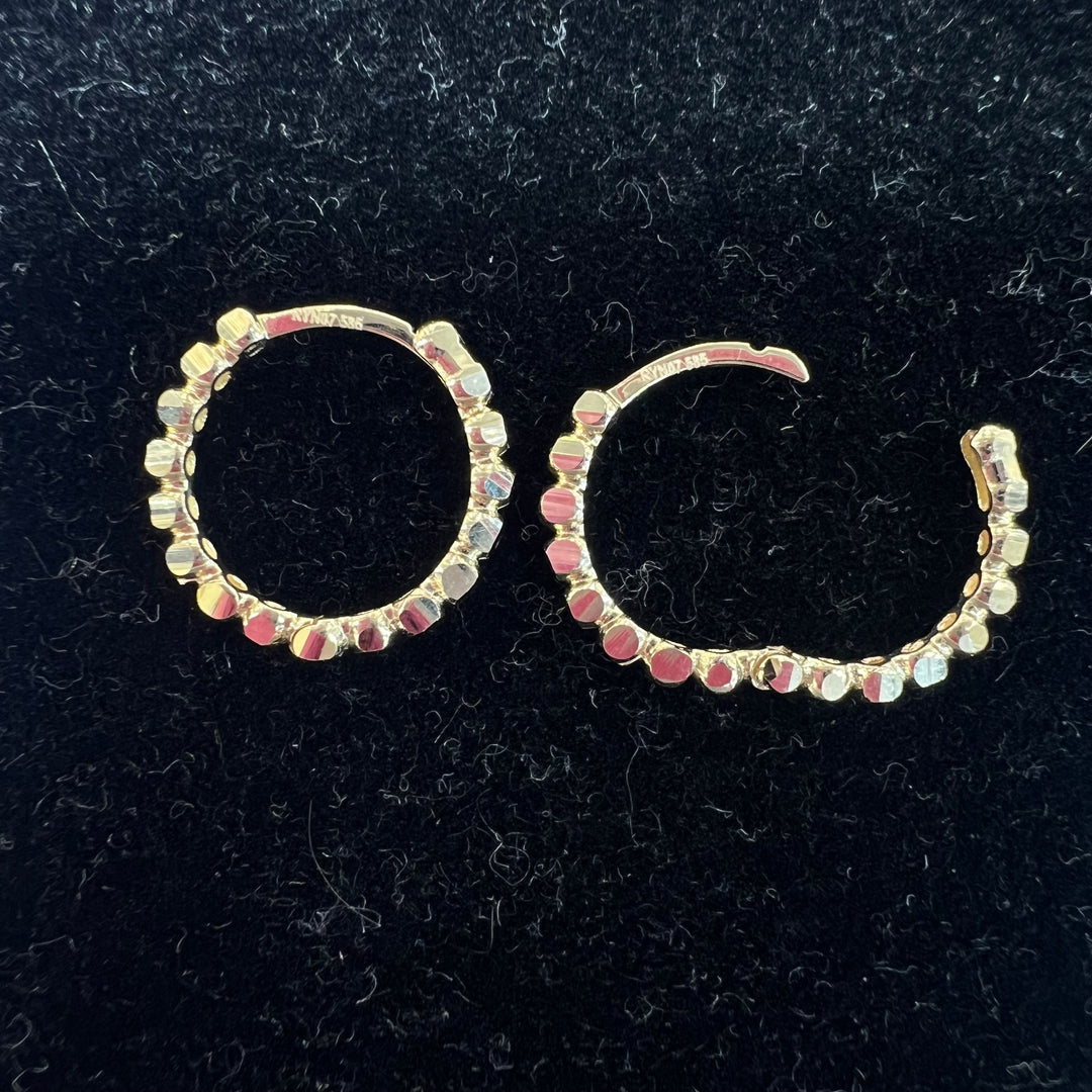 Mini Diamond Cut Ball Huggies