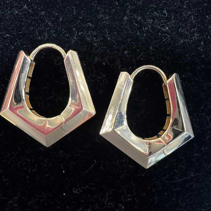 Large Beveled Teardrop Huggies