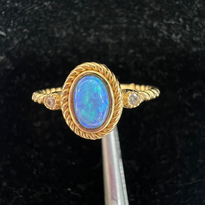 Vintage Style #2 Opal Ring (CZ)