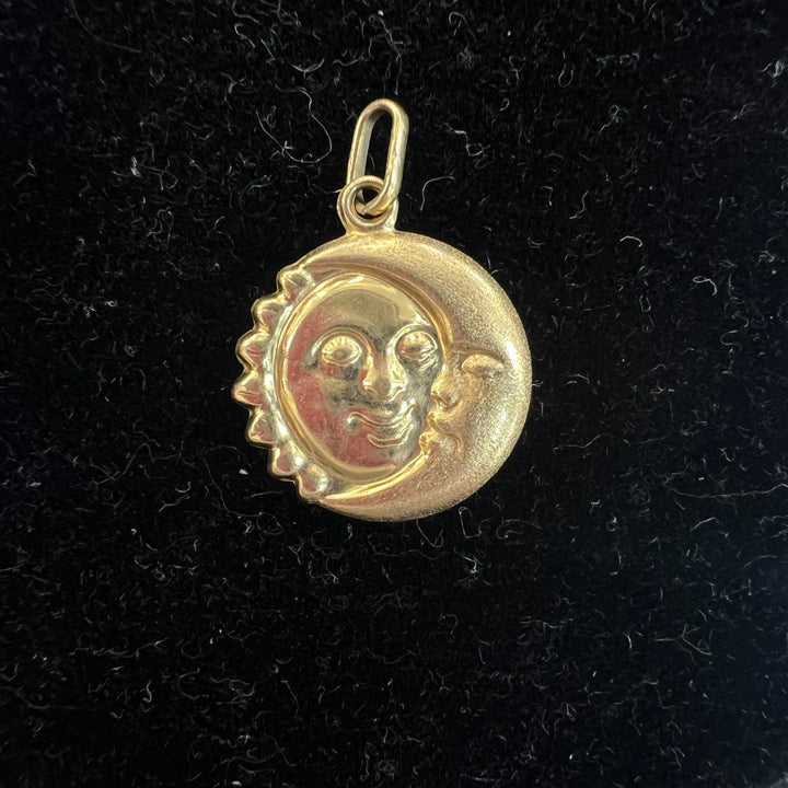 Puffed Crescent Sun Charm