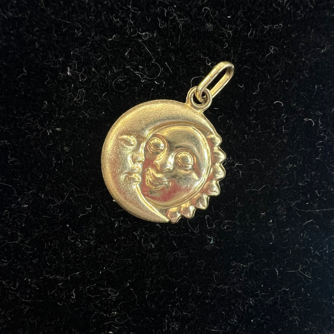 Puffed Crescent Sun Charm