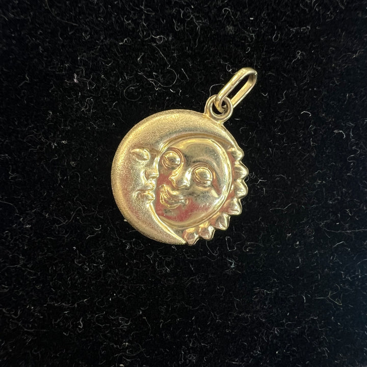 Puffed Crescent Sun Charm