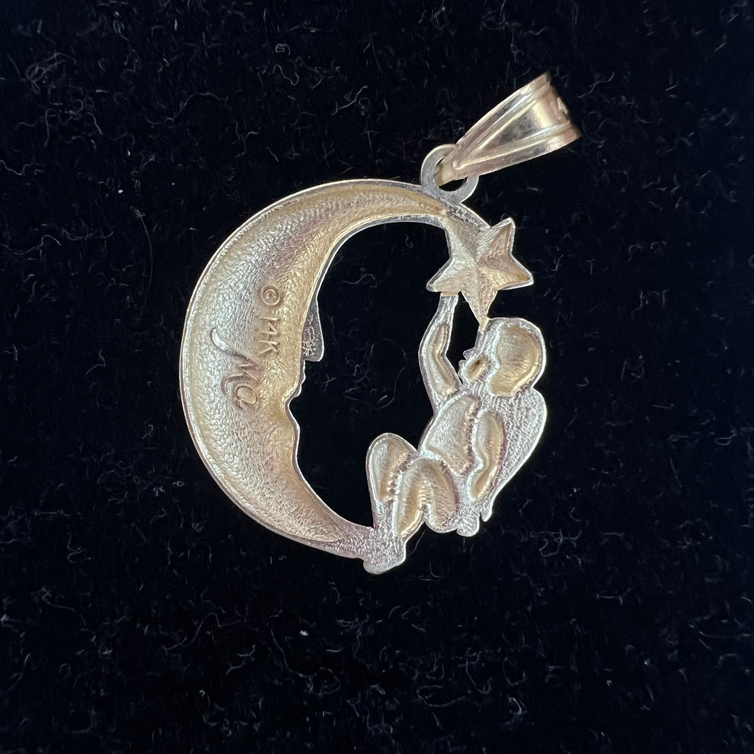 Large Angel Star Crescent Charm