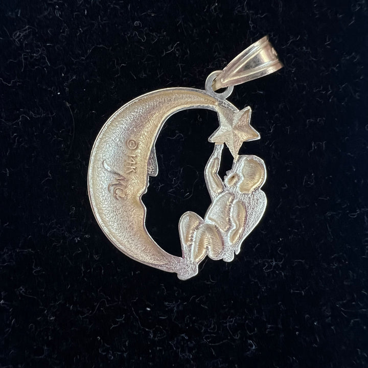Large Angel Star Crescent Charm