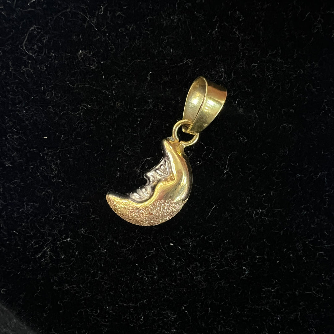 Puffed Tricolor Crescent Charm