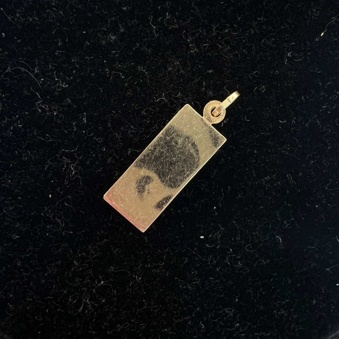 Puffed 14k Gold Bar Charm