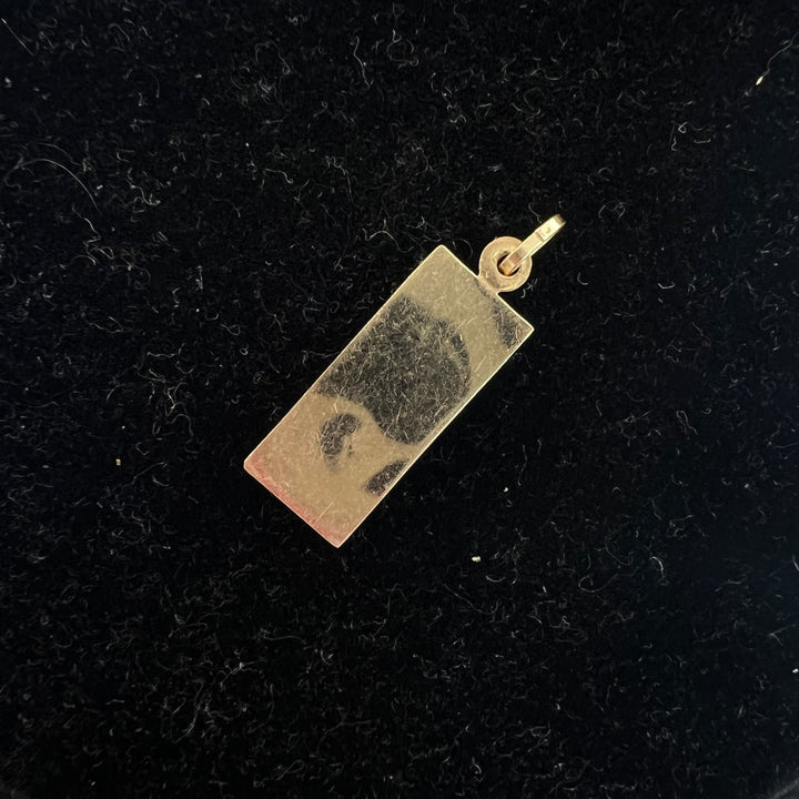 Puffed 14k Gold Bar Charm