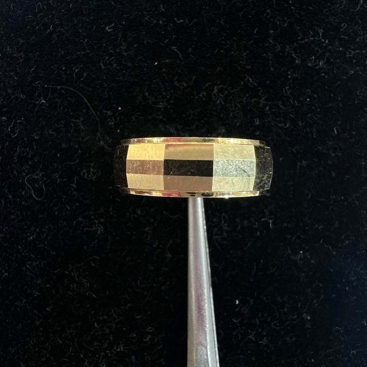 Faceted Cigar Band Ring