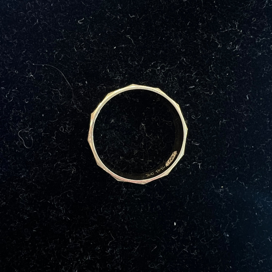 Faceted Cigar Band Ring