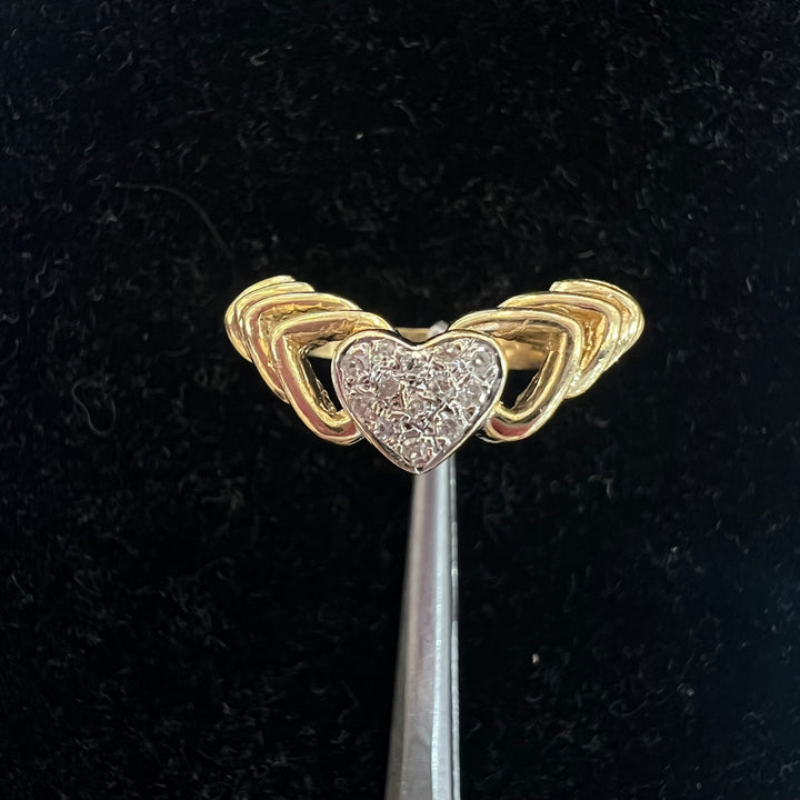 Tapered Diamond Leveled Heart Ring