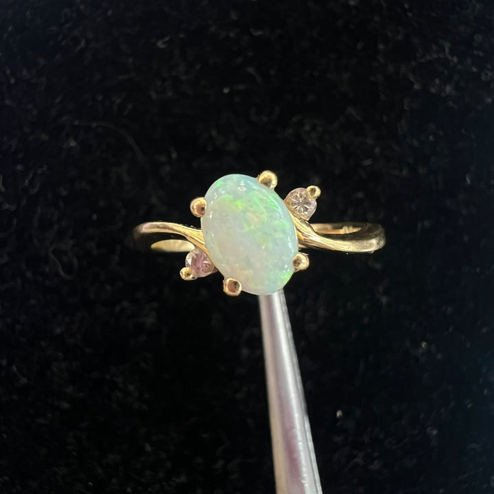 Dainty Oval Fire-Opal Saturn Ring