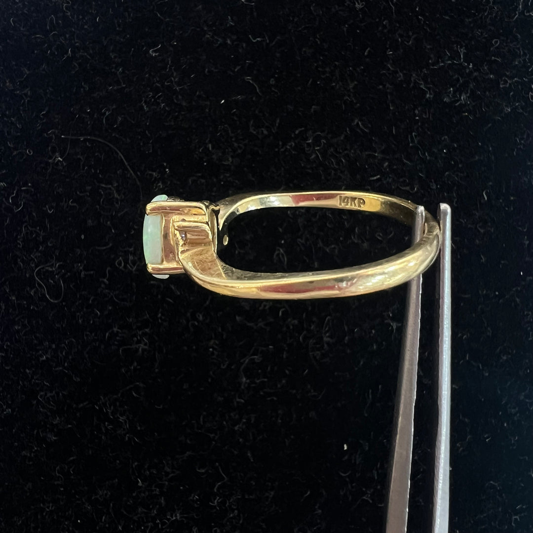 Dainty Oval Fire-Opal Saturn Ring