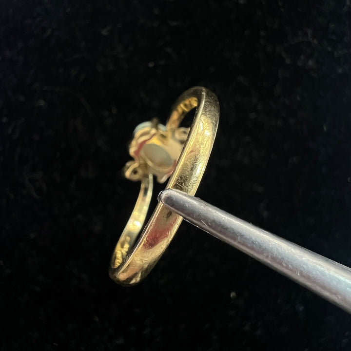 Dainty Oval Fire-Opal Saturn Ring