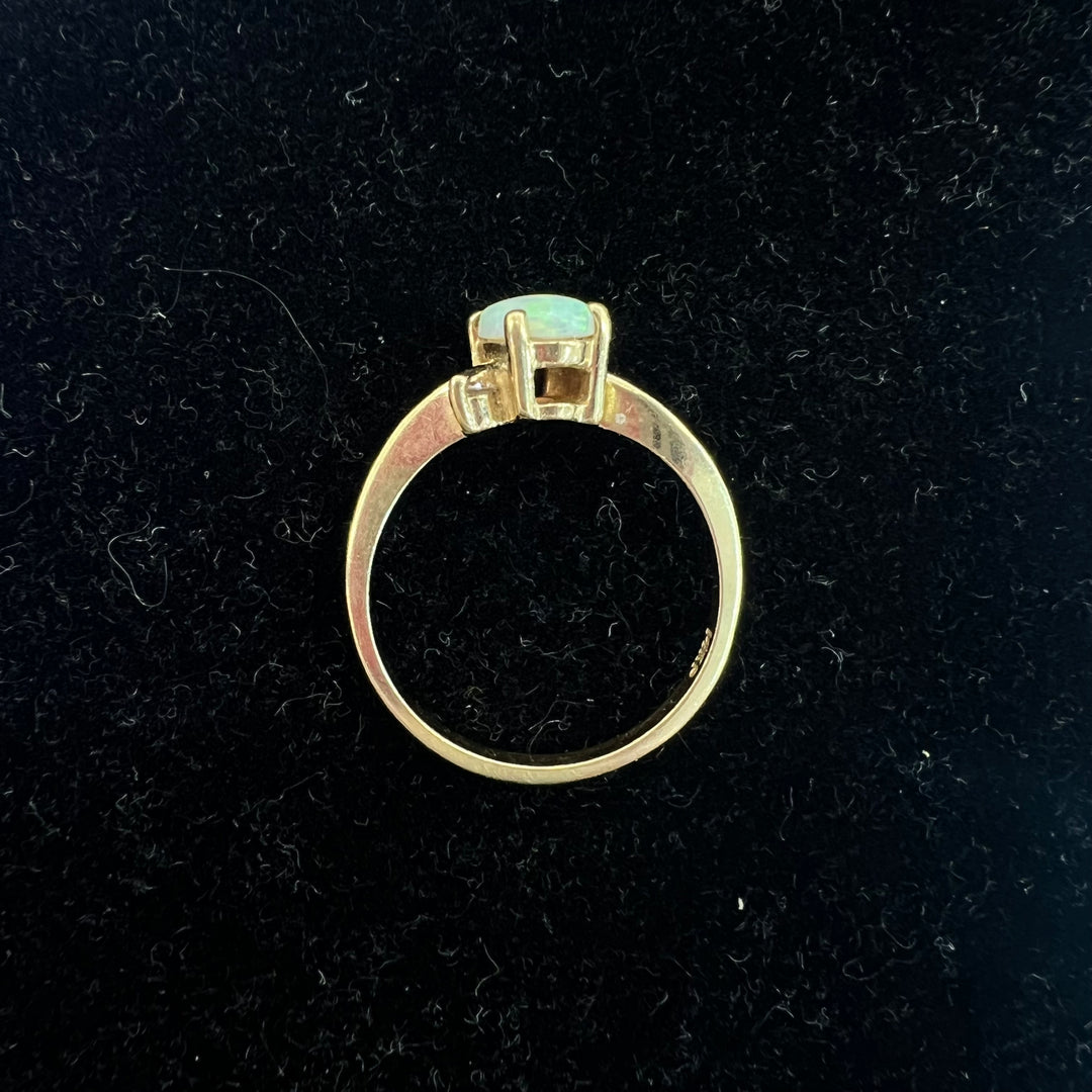 Dainty Oval Fire-Opal Saturn Ring