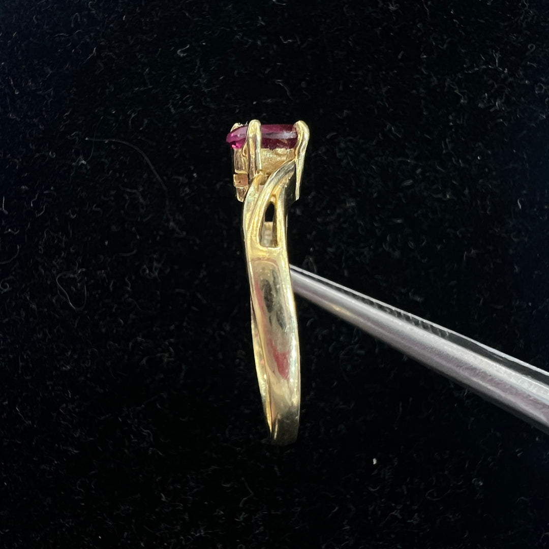 Oval Pink Tourmaline Twist Ring