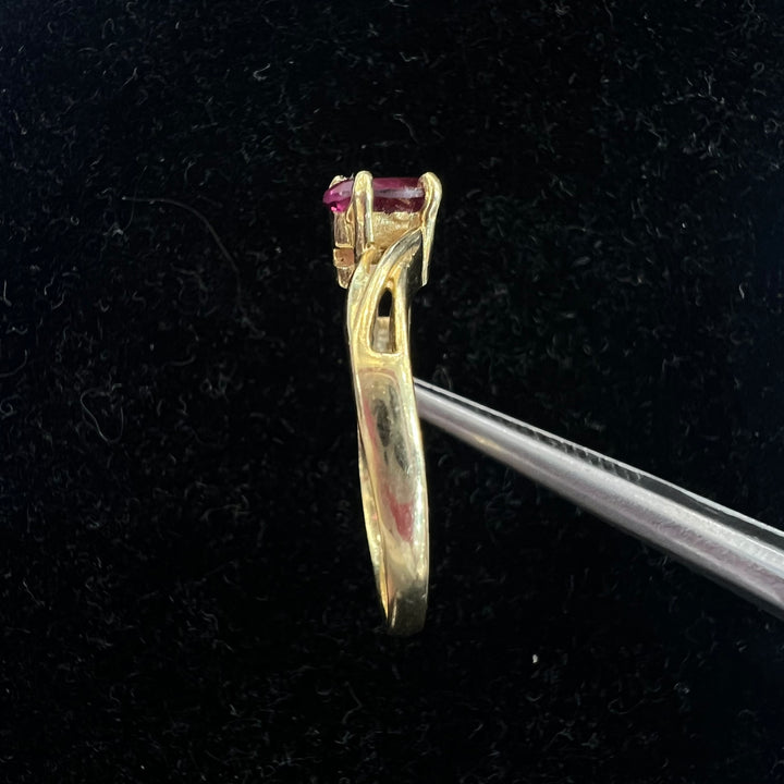 Oval Pink Tourmaline Twist Ring