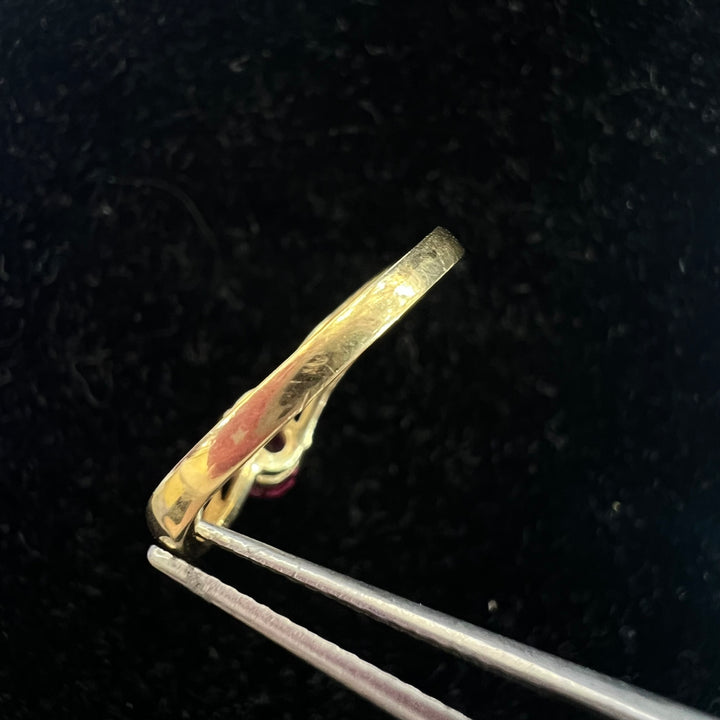 Oval Pink Tourmaline Twist Ring