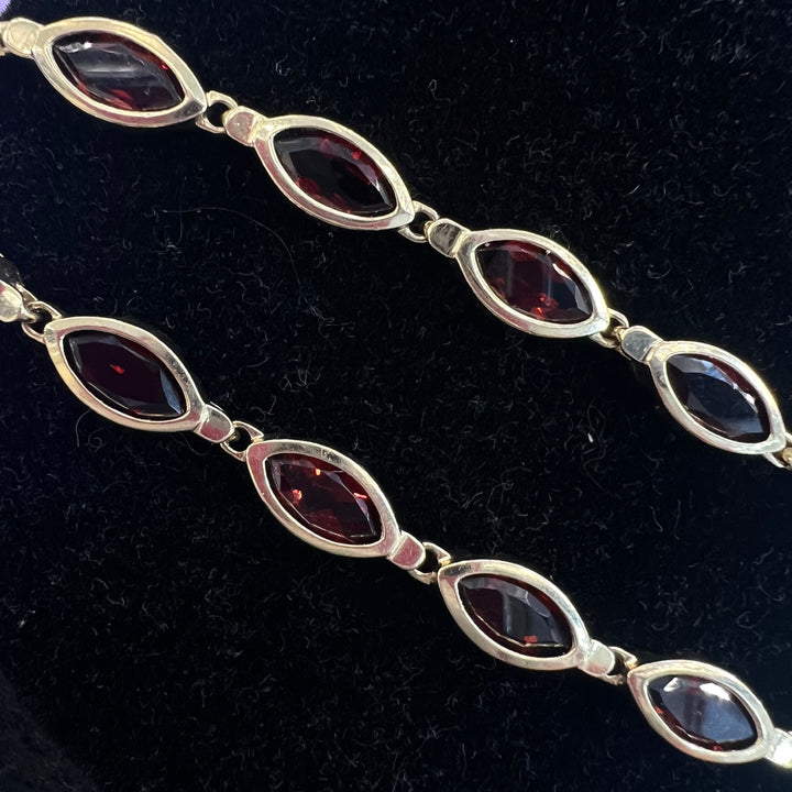 Garnet Marquise Bezel Tennis Bracelet
