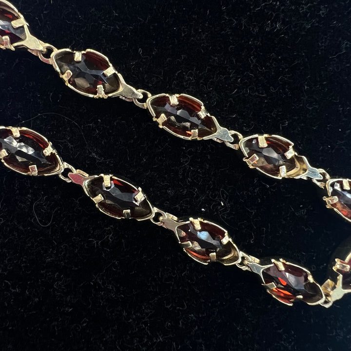 Garnet Marquise Bezel Tennis Bracelet