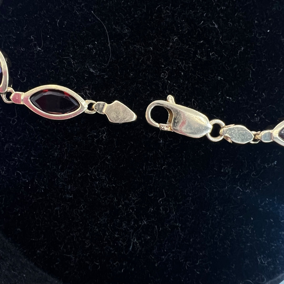 Garnet Marquise Bezel Tennis Bracelet
