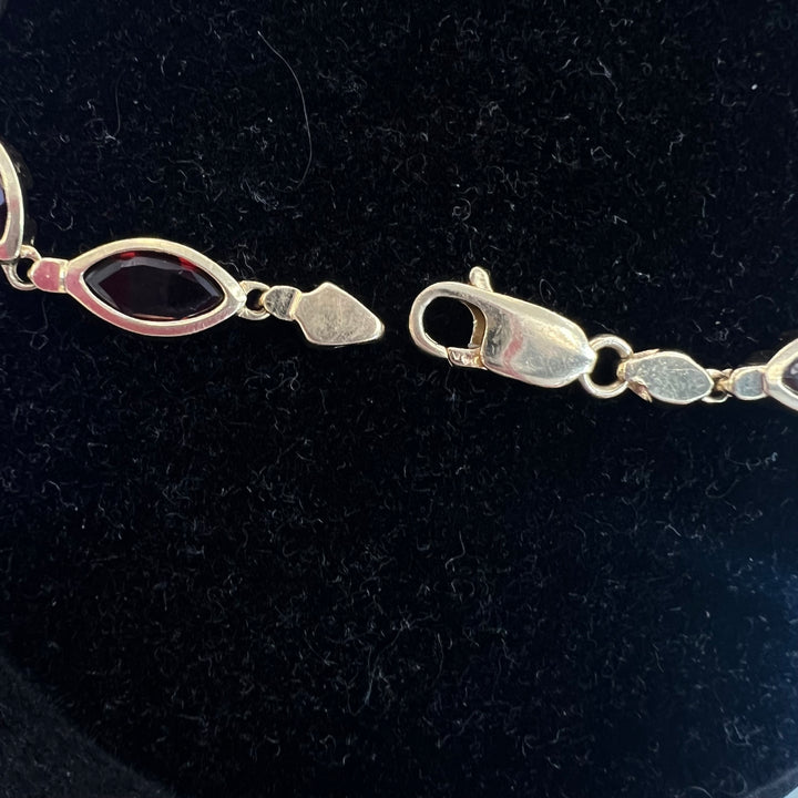 Garnet Marquise Bezel Tennis Bracelet