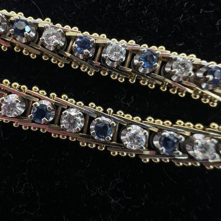 Diamond Sapphire Milgrain Tennis Bracelet