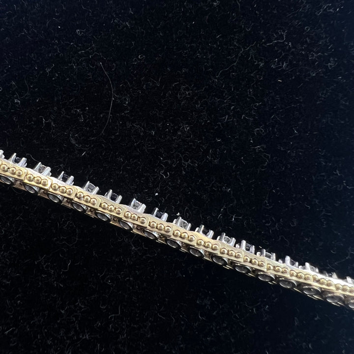 Diamond Sapphire Milgrain Tennis Bracelet