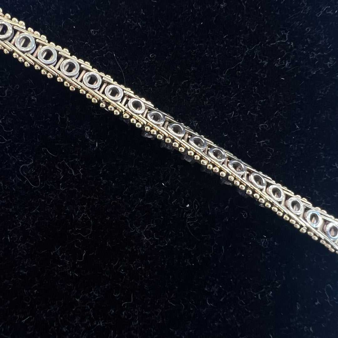 Diamond Sapphire Milgrain Tennis Bracelet