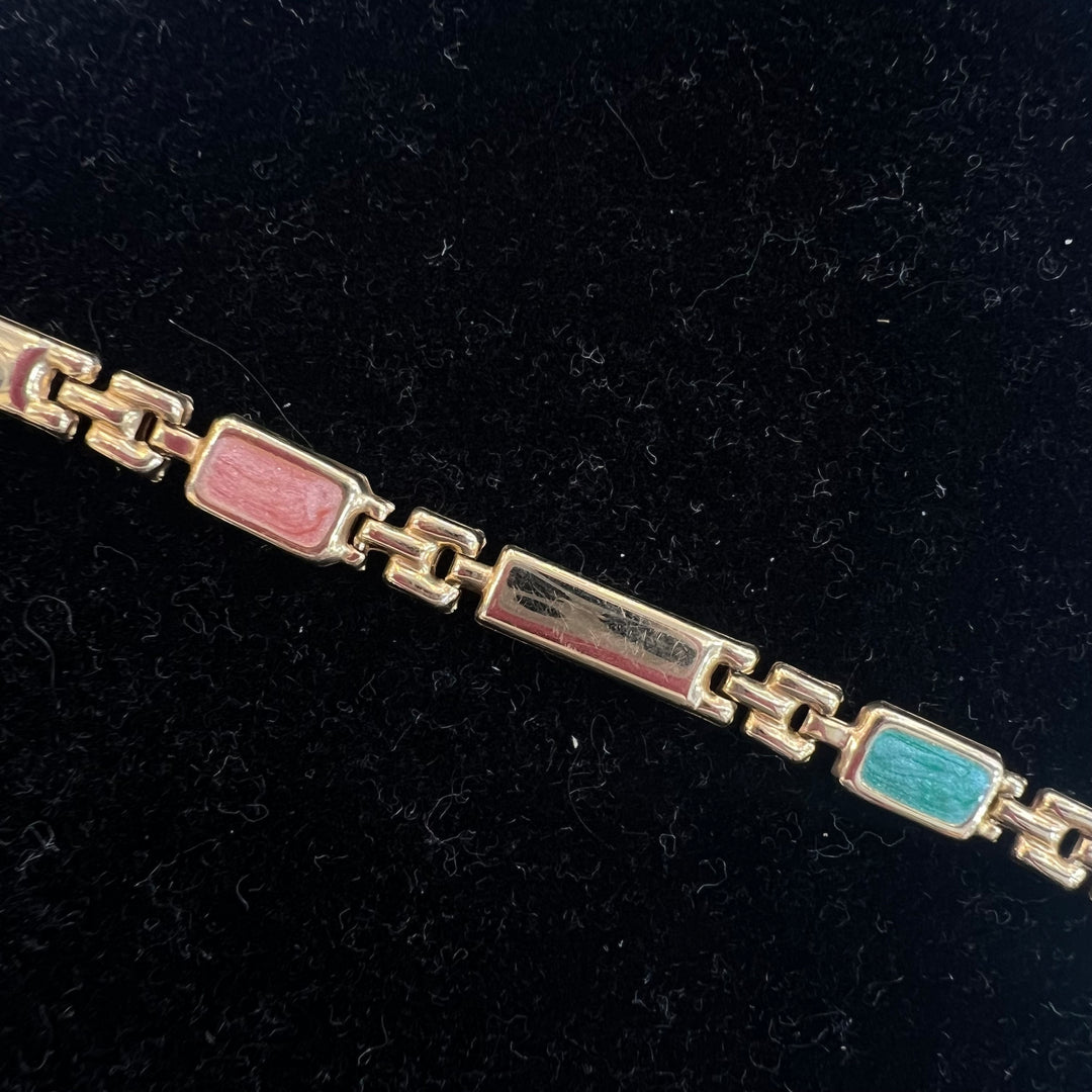 Opalescent Enamel Stampato Bracelet