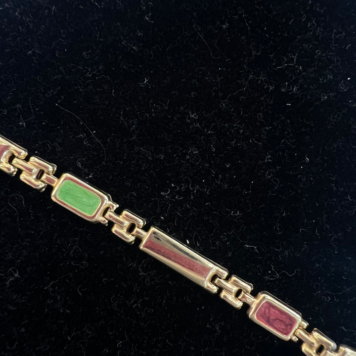 Opalescent Enamel Stampato Bracelet