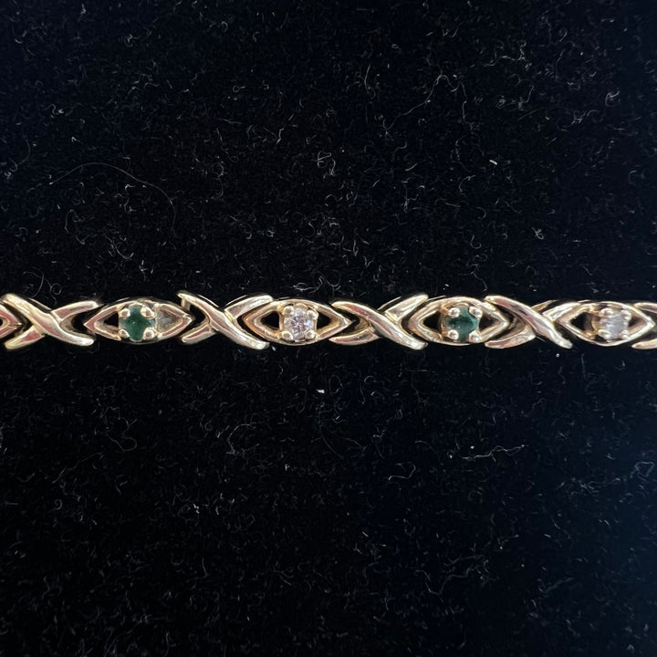 Diamond Emerald XO Bracelet
