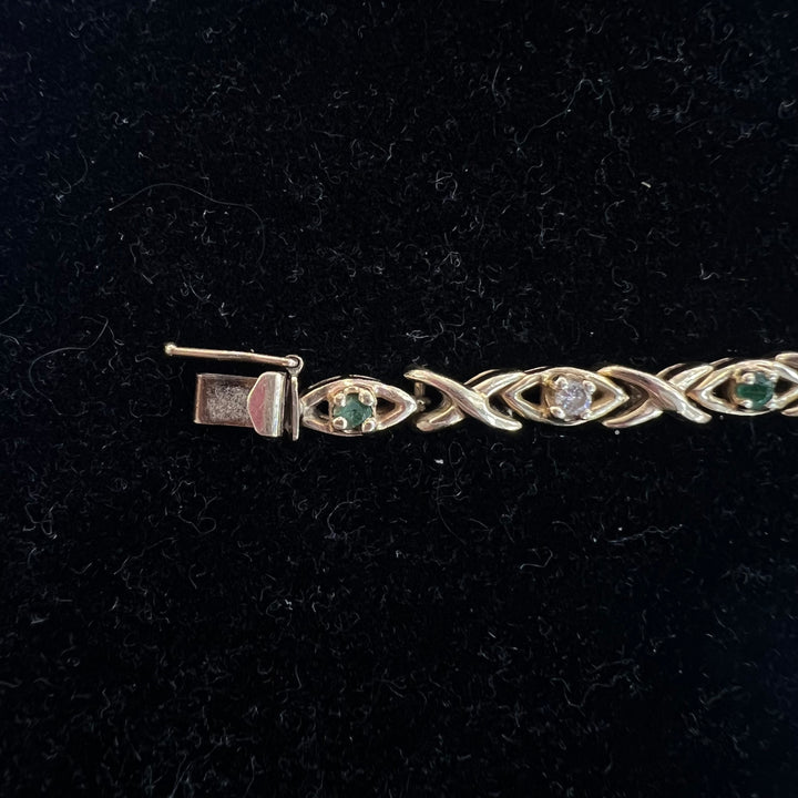 Diamond Emerald XO Bracelet