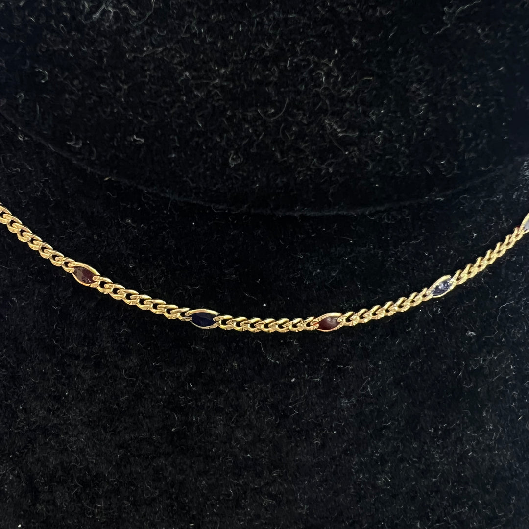 Enamel Mini Curb Chain Necklace