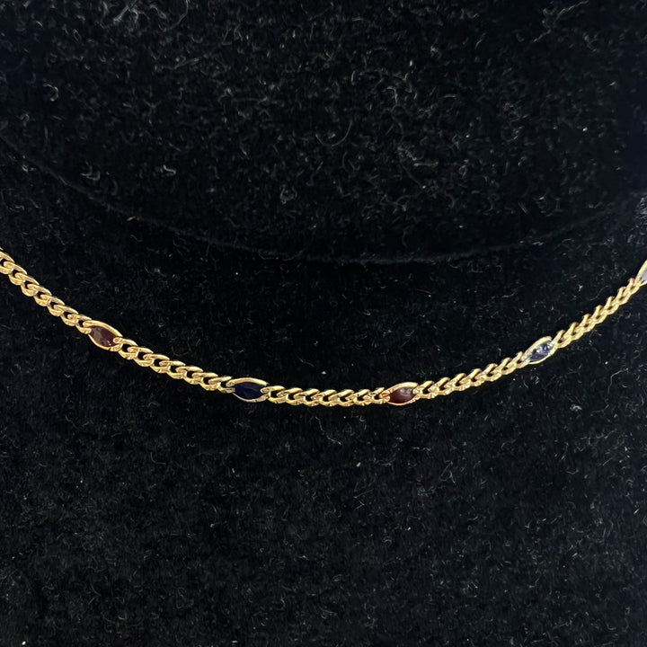 Enamel Mini Curb Chain Necklace