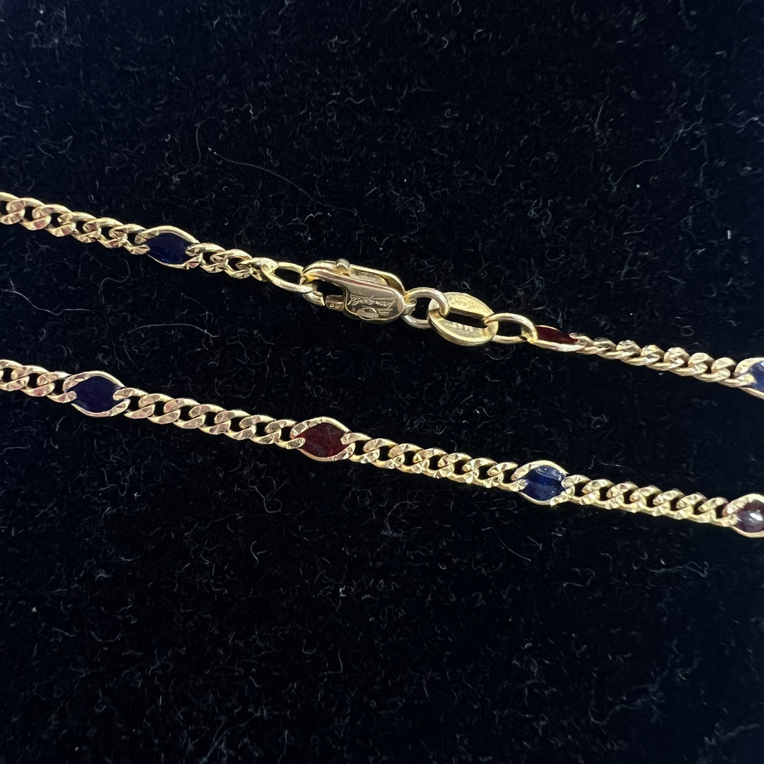 Enamel Mini Curb Chain Necklace