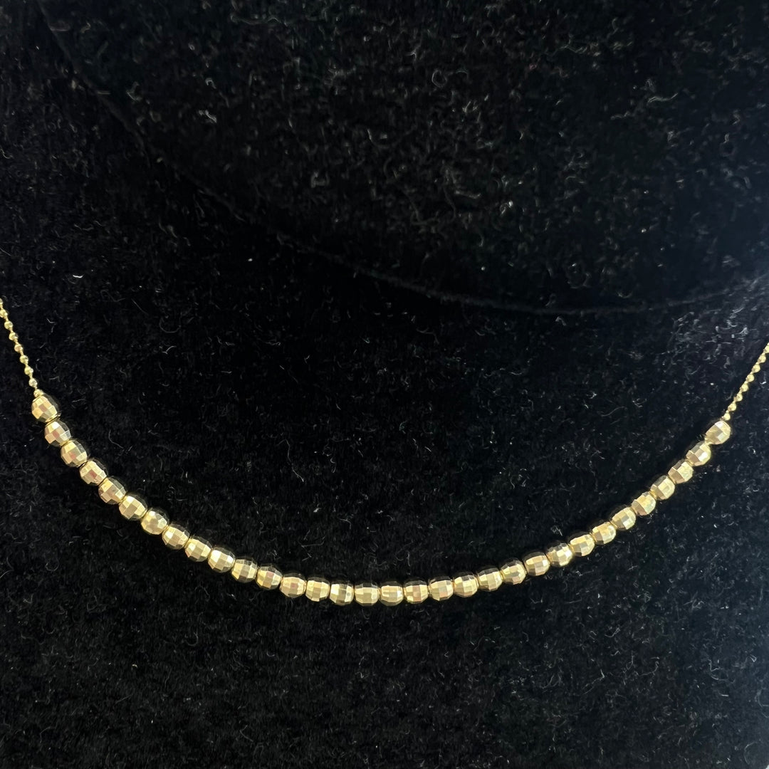Diamond Cut Bead Necklace