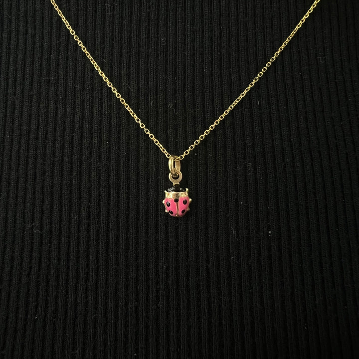 Mini Pink Ladybug Charm