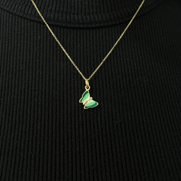 Green Ombre Butterfly Charm