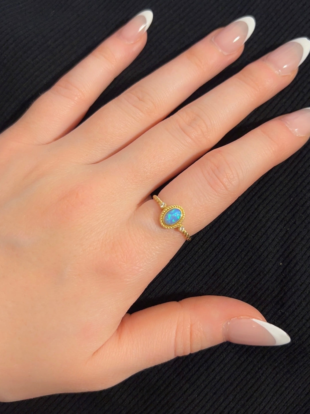 Vintage Style #2 Opal Ring (CZ)